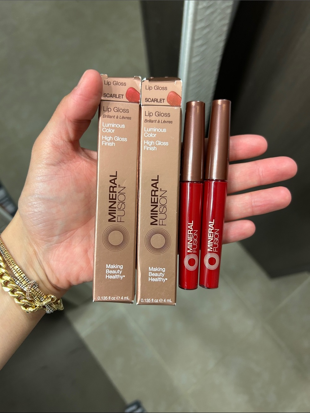 Mineral Fusion Scarlet Luminous Lip Gloss Duo - Bright Red